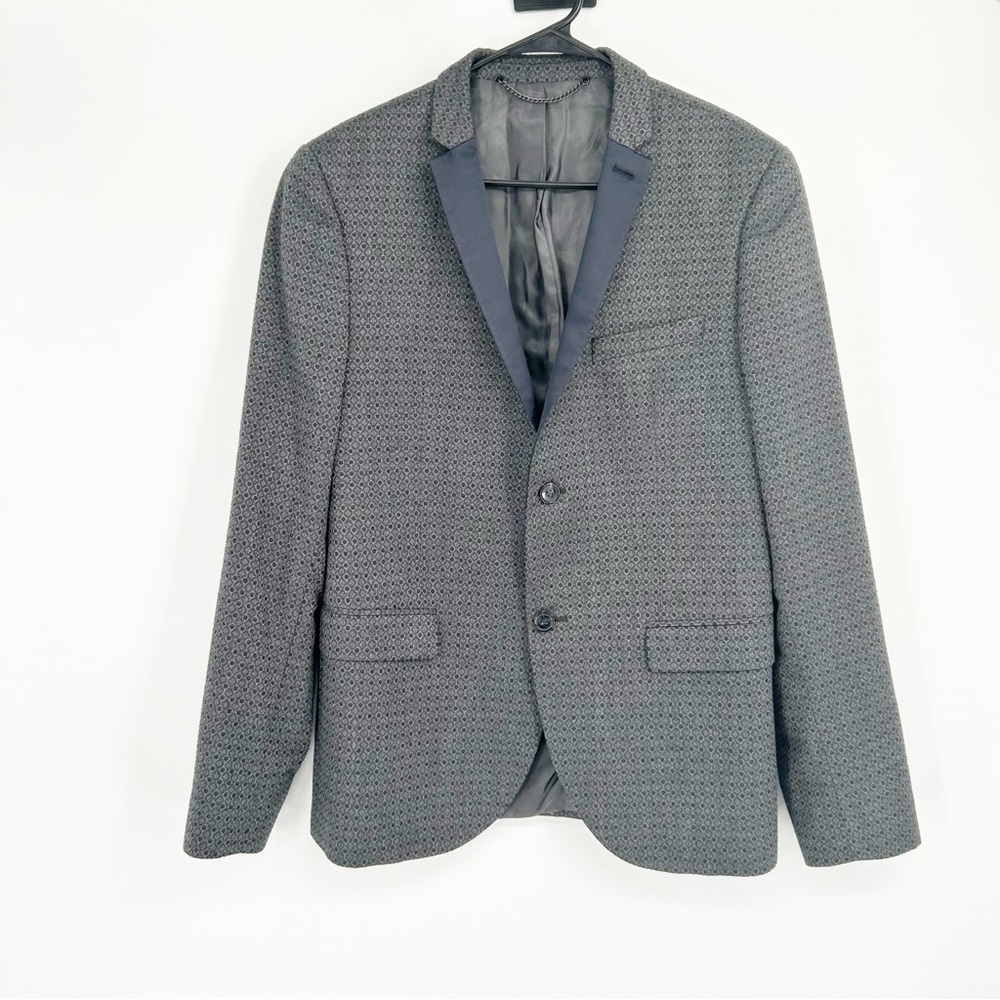 Topman Men's Gray Patterned Leon Tux Jacket Blazer Size‎ 42